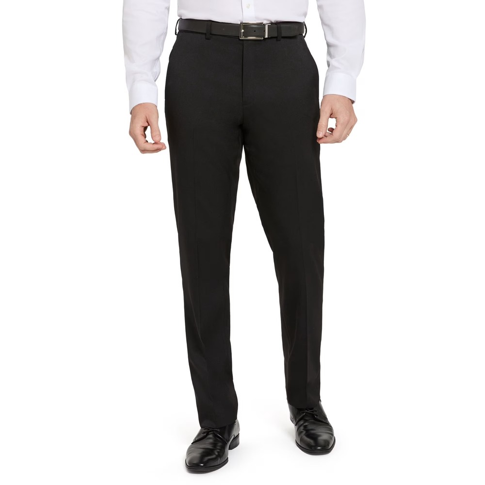 NWT DKNY Mens Performance Dress Pant 34x32 Black Modern Fit Stretch